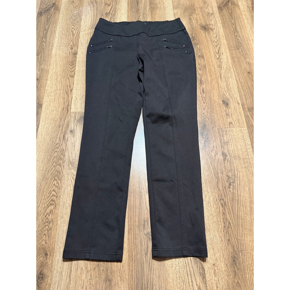 SOHO Apparel LTD Pants Women Size S Black Trousers Straight Leg Zipper Details